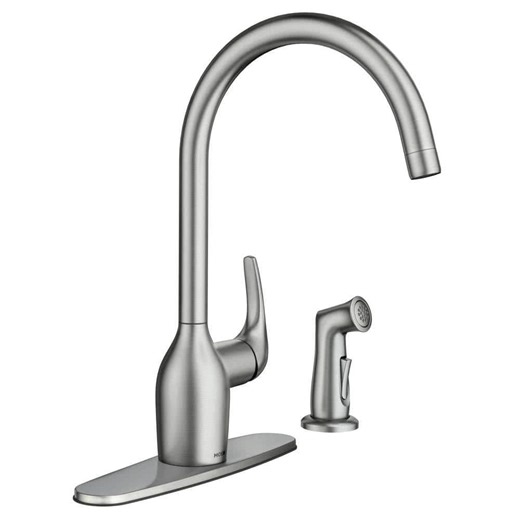 Reviews for MOEN Essie Single-Handle Standard Kitchen Faucet with Side Sprayer in Spot Resist Stainless | Pg 4 - The Home Depot
