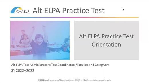 Preparing Students for Testing - Alt ELPA Practice Tests