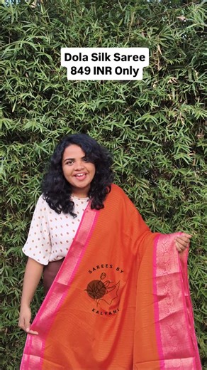 Sarees by Kalyani on Instagram: "Dola Silk Saree with RECCO Jari Weaving – ₹849 + Shipping. Graceful dola silk saree featuring elegant RECCO jari weaving and rich contrast tones that elevate your ethnic look. Soft texture, beautiful fall, and a running blouse make it perfect for festive wear, functions, and special occasions. #DolaSilkSaree #ReccoJariSaree #JariWeavingSaree #festivewearsaree"