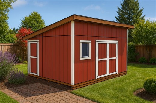14x16 Lean to Shed Plans: DIY Storage Shed With Double Doors (PDF Download) - Etsy