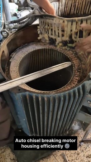 Watch the air hammer (auto chisel) in full action removing copper from a heavy 315HP electric motor. This powerful tool makes the scrap copper removal process fast, efficient, and precise. Perfect demonstration of heavy-duty scrap dismantling work in action. 💪⚙️ #Scrap #Copper #MotorScrap #AirHammer #AutoChisel #ScrapBuyerUAE #Recycling #HeavyTools #CopperRecovery #ScrapYard #IndustrialWork #MetalRecycling #usa #uk #230k | Scrap Buyer UAE
