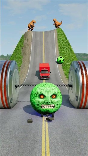 Cars & Ambulance Van vs Chained Hydraulic Crush - BeamNG.drive