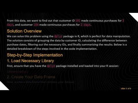 How to Identify Continuous Purchases by Customer ID Using R