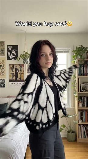 Be honest would you buy one?😔#cardigan #butterfly #fyp #handmade #goth