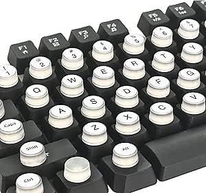 Keyboard Stickers for Long Nails, Adhesive Reusable Protective Raised Silicone Caps Covers for Typing Gaming on Desktop 72 PCS (White)