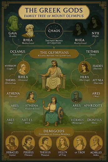 Greek Gods Family Tree Explained | From Chaos to Olympus #civicseducation #ancientcivilizations