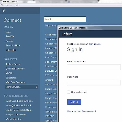 Connect directly to your QuickBooks Online data in Tableau 10
