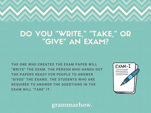 "Write" vs. "Take" vs. "Give" An Exam - Difference Explained