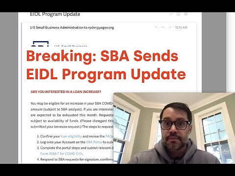 Breaking: SBA Sends EIDL Program Update