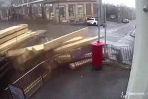 Scots woman narrowly escapes death after huge pile of timber falls from lorry