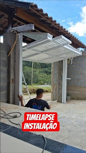 Portão Basculante com porta TIMELAPSE INSTALAÇÃO
