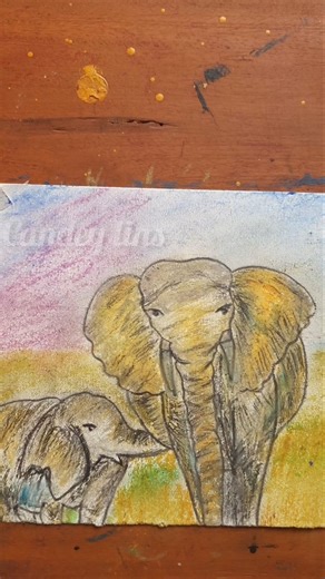 Elephant painting easy steps #shorts #shortvideo #elephant