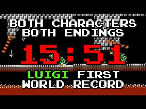 (15:51 w/o loads) SMB2J Both Characters, Both Endings (Luigi Start) Speedrun *World Record*