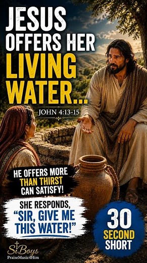 Jesus Offers Her Living Water 💧 | John 4:13–15 | Let Your Living Water Flow #christianshorts
