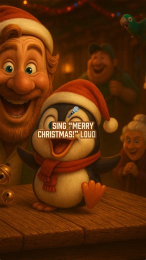 Penguin Slides Into Christmas Chaos! 🎄🍻