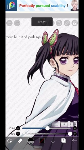 Kanao Redesign with Pink Tips and Unique Outfit