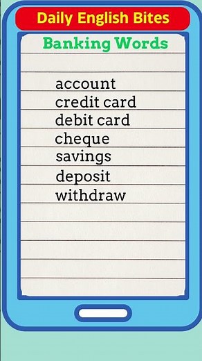 Daily English Bites | Learn Essential Banking Vocabulary FAST! | Learn 12 Key Words in 60 Seconds!