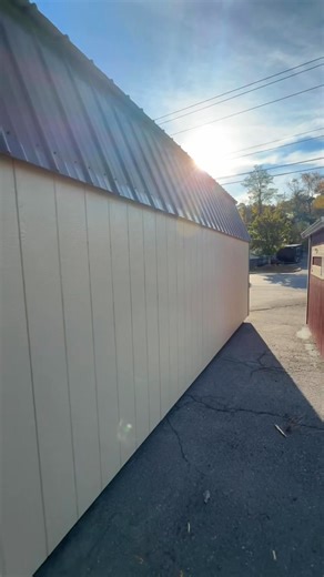 12x24 highwall barn, painted Leola almond with avocado green trim and a burnish slate metal roof. Priced at $6904.60 plus tax, normally $7268 before tax. Located at 925 Snapps Ferry Rd in Greeneville. Business hours are Monday thru Friday 8am until 5pm. ***WE DO NOT OWN THE RIGHTS TO THIS MUSIC/SOUND*** | Above and Beyond Quality Structures | Facebook