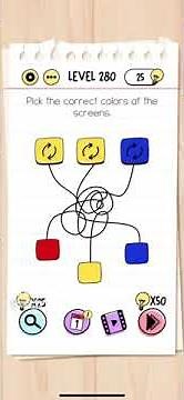 Brain Test Level 280 NEW Pick the correct colors at the screens Answer