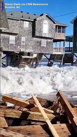 Video shows the moment another house in Outer Banks fell into the ocean.