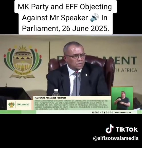 MK Party and EFF Object in Parliament Session