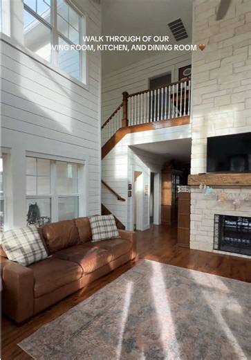 Farmhouse Style Walkthrough of Living Room, Kitchen, and Dining Room