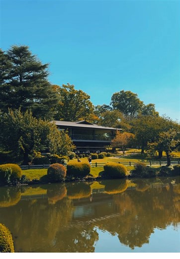Scenic Starbucks in Shinjuku Gyoen National Garden
