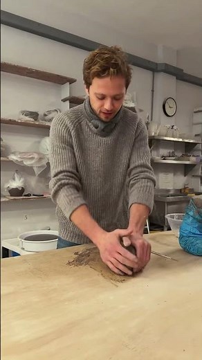 Preparing clay with Jago Poynter