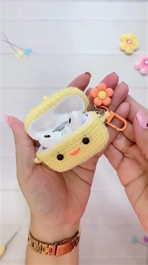 Crochet earpod case ✨ | #crochet #embroidery #yarn