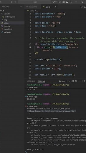JavaScript Error Handle | Basic JavaScript