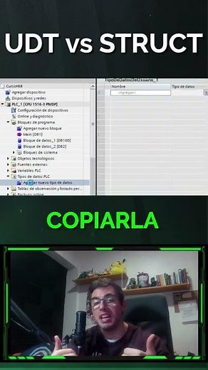 DIFERENCIA entre STRUCT y UDT o TIPO de DATO PLC (Step 7 / TIA Portal)🚀