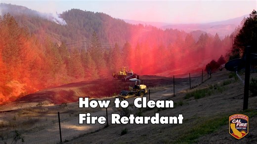 22K views · 279 reactions | Fire retardant is used by CAL FIRE and other wildland response agencies to slow wildfires until ground resources can extinguish them. The bright color allows pilots to see where the retardant has been applied, but have you ever wondered how to get rid of that pink residue once you’re back home? Watch this video for helpful tips on how to clean off fire retardant: from washing down surfaces to caring for plants that may have been affected. | CAL FIRE | Facebook