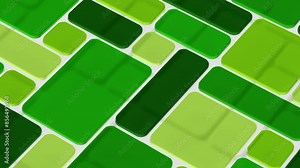 Abstract background green glass 3d plates animating slowly 4k seamless loop