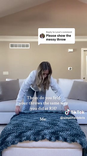 Replying to @Lesa this one's for you. You asked how to fold a throw over the arm of a sofa with a messy look, so here it is... the same RH fold l've used for years. Clean lines, intentional drape, effortless polish. Simple styling tweaks like this can shift an entire room. If you ever have a question, throw styling or otherwise, ask away. I'm always happy to share the little details that make your home feel elevated. #interiorstyling #stylingtips #rh
