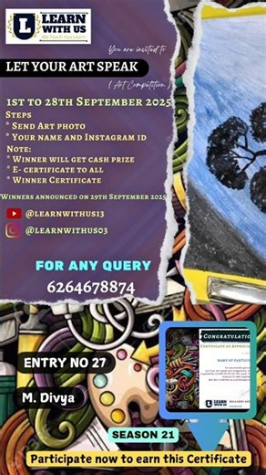 Art Competition l Let Your Art Speak 2025 | #shorts #drawing #painting #learnwithus @learnwithus13