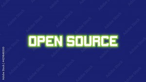 Decoding a text message over a blue background: open source. Stock Video