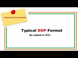 Typical SOP format for IIT's | How to write statement of purpose for IIT's
