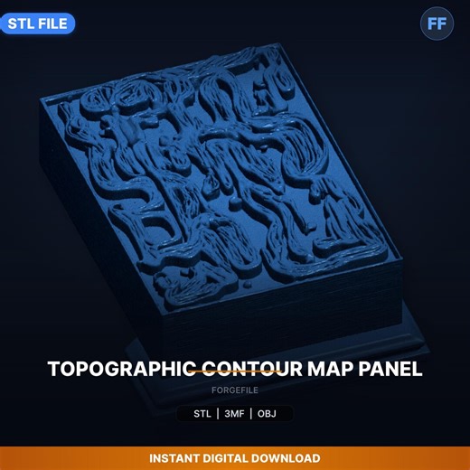 Topographic Contour Map Panel STL File | Topographic Map Model | 3D Print Download - Etsy