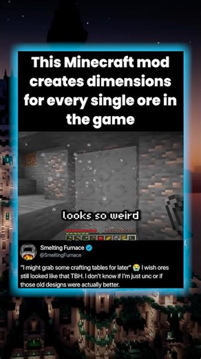 This Minecraft mod creates dimensions for every single ore in the game