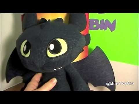 Squeeze & Growl TOOTHLESS Plush! Dreamworks Dragons Cute Night Fury Toy Review! by Bin's Toy Bin