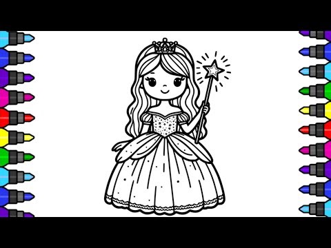 Cute Princess Drawing for Kids | Easy Art Lesson |