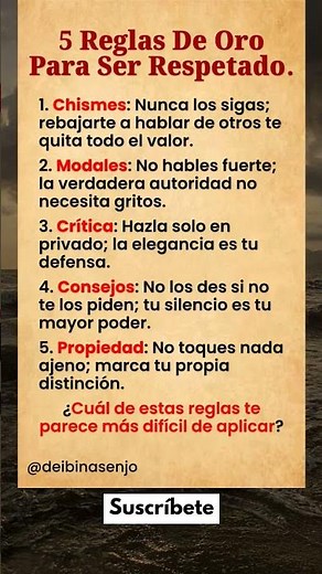 5 Reglas de oro para ser respetado 📮 #frases #reflexion #motivacion #shorts #viralshorts