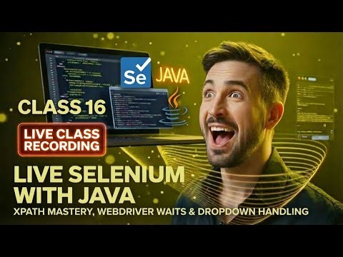 Selenium Java Class 16 Live - XPath Mastery, WebDriver Waits & Dropdown Handling Explained