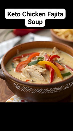 Keto Chicken Fajita Soup 🤤 🍲 🍽️ Oh yes, this soup is seriously amazing—all the flavors of chicken fajitas in a warm, comforting bowl. It's hearty, packed with flavor, and honestly, everyone goes back for seconds. | Low carb meal ideas