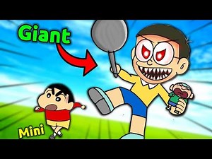 GIANT vs Mini Challenge 😱 || Shinchan Vs Nobita 😂