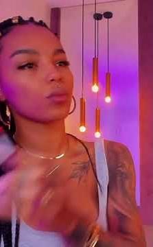 AFRICAN BLACK GIRL FULL BODY WITH TATTOOS SMOKING CIGARETTES