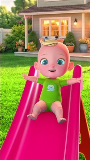 Color Song 🌈 Slide Into Ball Pit! Learn Colors for Kids #shorts #nurseryrhymes #education #happy