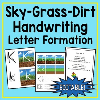 Sky Grass Dirt Handwriting Practice / Sky Grass Grass Ground Letter Formation