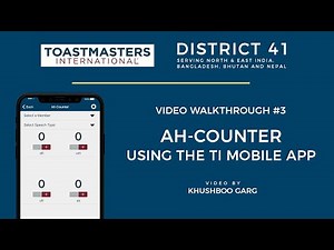 Ah-Counters Role using the Toastmasters International Mobile App