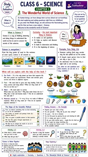 Class 6 Science Chapter 1 in One Page | The Wonderful World of Science Full Revision|#ncert #science